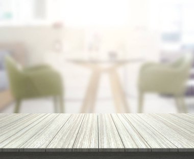 Top masa ve yemek odası arka plan bulanıklık