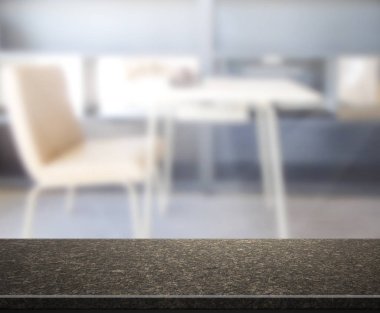 Top masa ve yemek odası arka plan bulanıklık