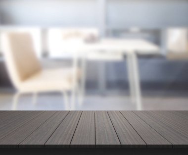 Top masa ve yemek odası arka plan bulanıklık