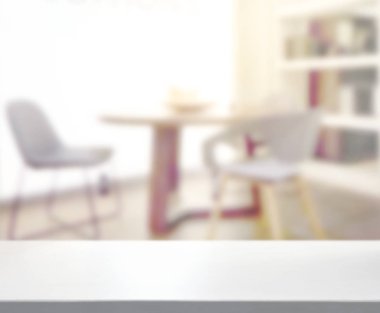 Top masa ve yemek odası arka plan bulanıklık