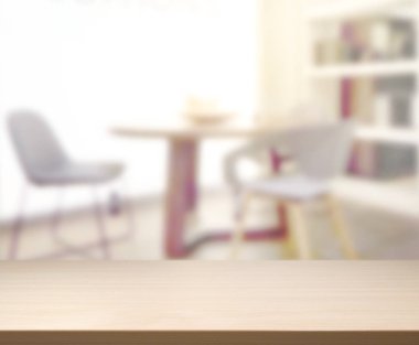 Top masa ve yemek odası arka plan bulanıklık