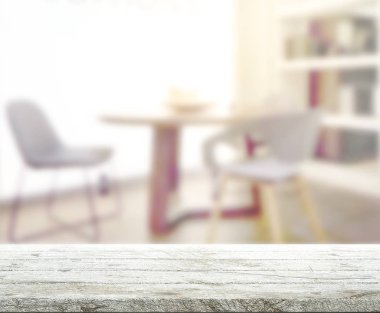 Top masa ve yemek odası arka plan bulanıklık