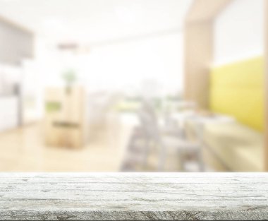 Top masa ve yemek odası arka plan bulanıklık