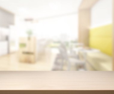 Top masa ve yemek odası arka plan bulanıklık