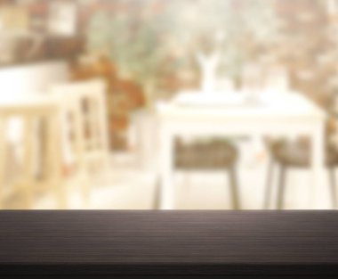 Top masa ve yemek odası arka plan bulanıklık