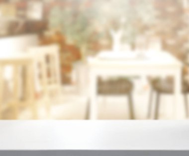 Top masa ve yemek odası arka plan bulanıklık