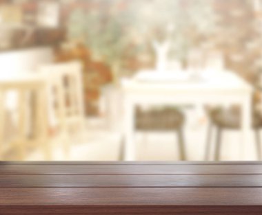 Top masa ve yemek odası arka plan bulanıklık