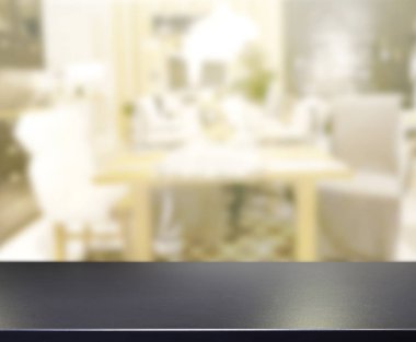 Top masa ve yemek odası arka plan bulanıklık