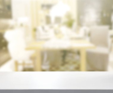 Top masa ve yemek odası arka plan bulanıklık