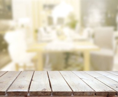 Top masa ve yemek odası arka plan bulanıklık