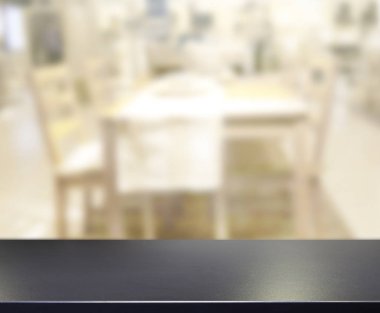 Top masa ve yemek odası arka plan bulanıklık