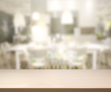 Top masa ve yemek odası arka plan bulanıklık