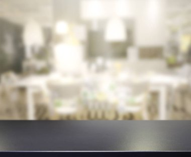 Top masa ve yemek odası arka plan bulanıklık