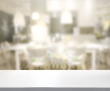 Top masa ve yemek odası arka plan bulanıklık