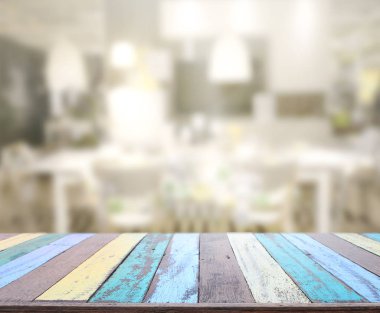 Top masa ve yemek odası arka plan bulanıklık