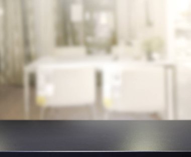 Top masa ve yemek odası arka plan bulanıklık