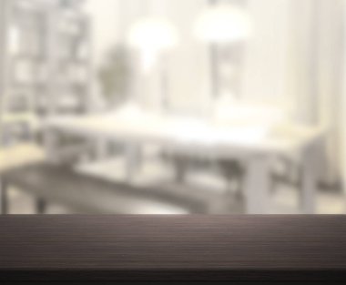 Top masa ve yemek odası arka plan bulanıklık
