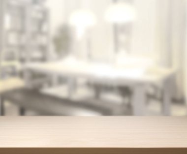 Top masa ve yemek odası arka plan bulanıklık