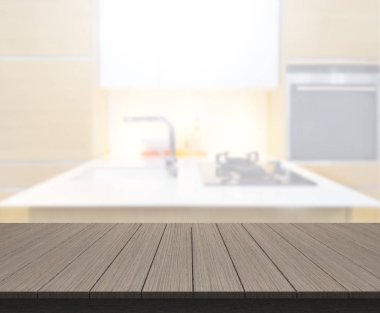 Masa üstü ve arka plan bulanıklık mutfak Oda