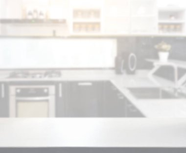 Masa üstü ve arka plan bulanıklık mutfak Oda
