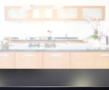 Masa üstü ve arka plan bulanıklık mutfak Oda