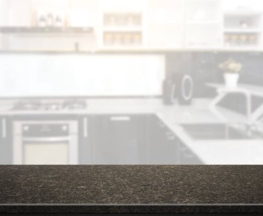 Masa üstü ve arka plan bulanıklık mutfak Oda