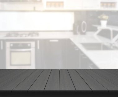 Masa üstü ve arka plan bulanıklık mutfak Oda