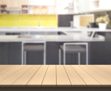 Masa üstü ve arka plan bulanıklık mutfak Oda