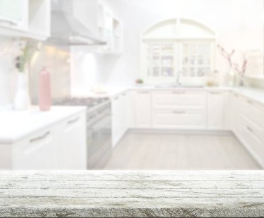 Masa üstü ve arka plan bulanıklık mutfak Oda