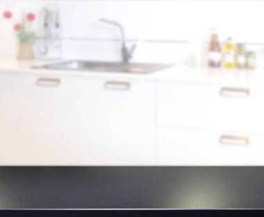 Masa üstü ve arka plan bulanıklık mutfak Oda