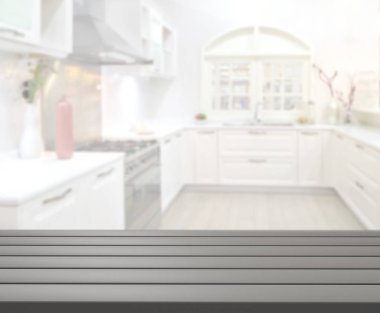 Masa üstü ve arka plan bulanıklık mutfak Oda