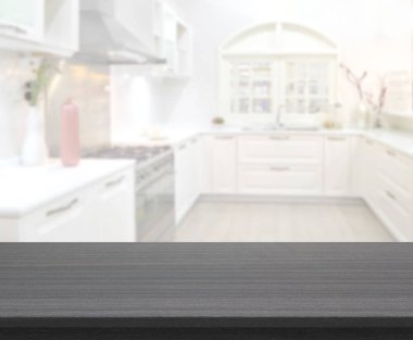 Masa üstü ve arka plan bulanıklık mutfak Oda