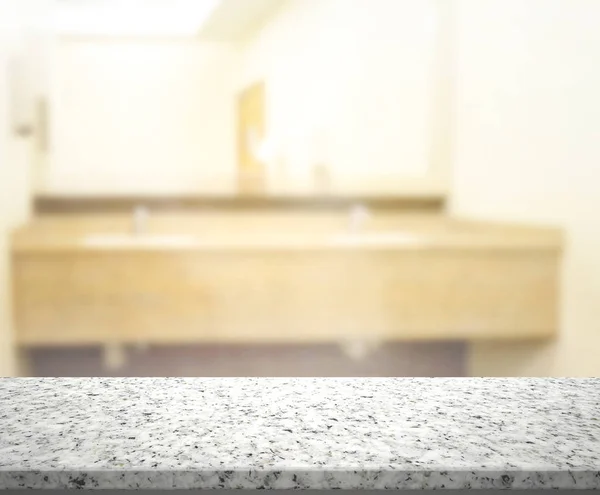 Table Top And Blur Bathroom Of Background — Stock Photo, Image