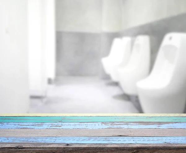 Table Top And Blur Bathroom Of Background — Stock Photo, Image