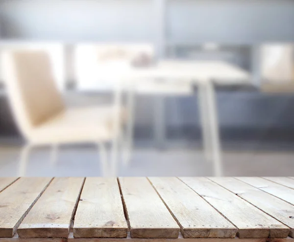 Deska stolu a Blur, jídelna pozadí — Stock fotografie