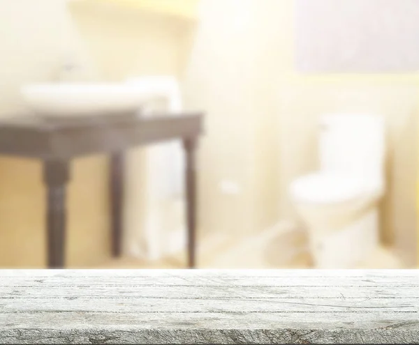 Table Top And Blur Bathroom Of Background — Stock Photo, Image