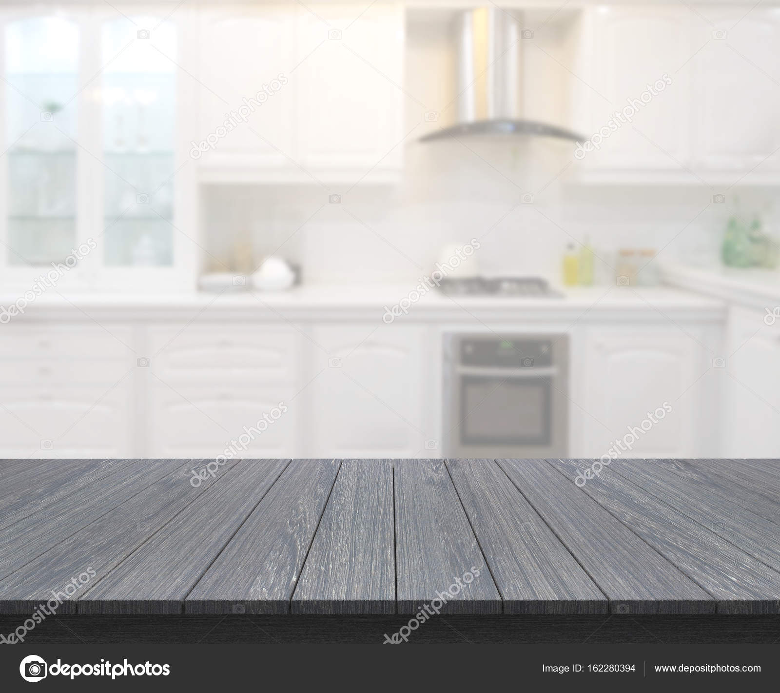 La Parte Superior De La Tabla Vacia Y La Borrosidad Del Diseno De