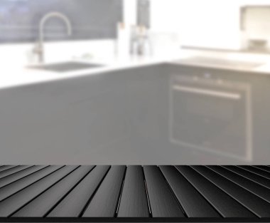 Masa üstü ve arka plan bulanıklık mutfak Oda