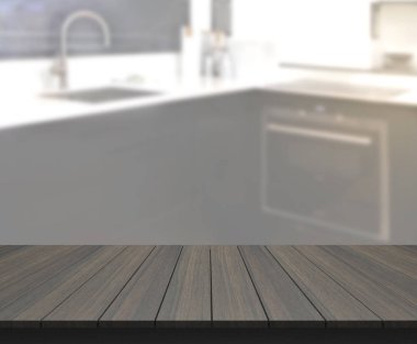 Masa üstü ve arka plan bulanıklık mutfak Oda