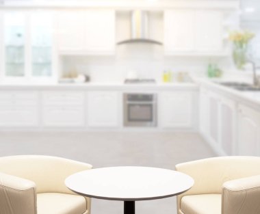 Masa üstü ve arka plan bulanıklık mutfak Oda