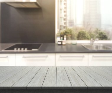 Masa üstü ve arka plan bulanıklık mutfak Oda