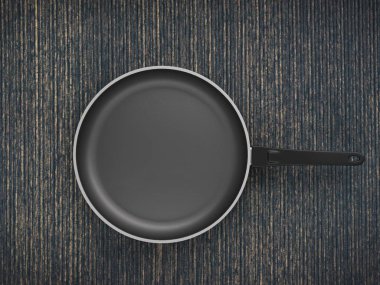 Tablo arka plan üzerinde Üstten Görünüm boş tava