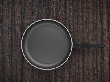 Tablo arka plan üzerinde Üstten Görünüm boş tava