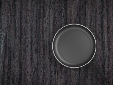 Tablo arka plan üzerinde Üstten Görünüm boş tava