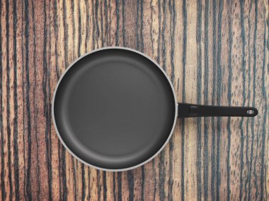 Tablo arka plan üzerinde Üstten Görünüm boş tava