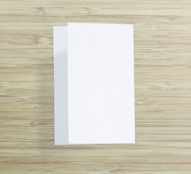 Ahşap masa arka plan üzerinde beyaz kağıt