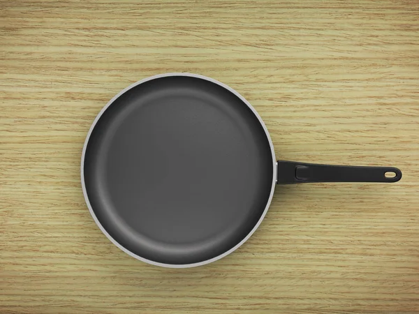 Tablo arka plan üzerinde Üstten Görünüm boş tava