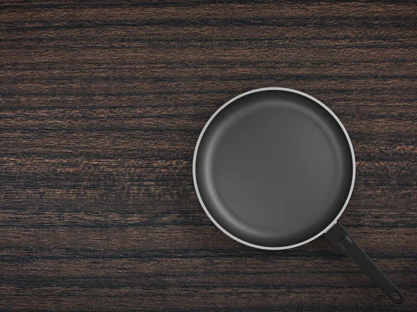 Tablo arka plan üzerinde Üstten Görünüm boş tava