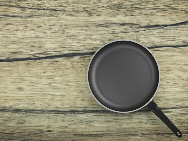 Tablo arka plan üzerinde Üstten Görünüm boş tava