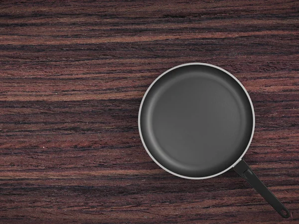 Tablo arka plan üzerinde Üstten Görünüm boş tava